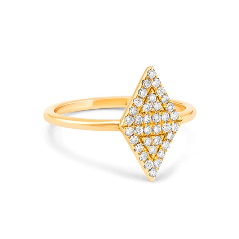 Triangle Shape Ring in Gold with Diamonds