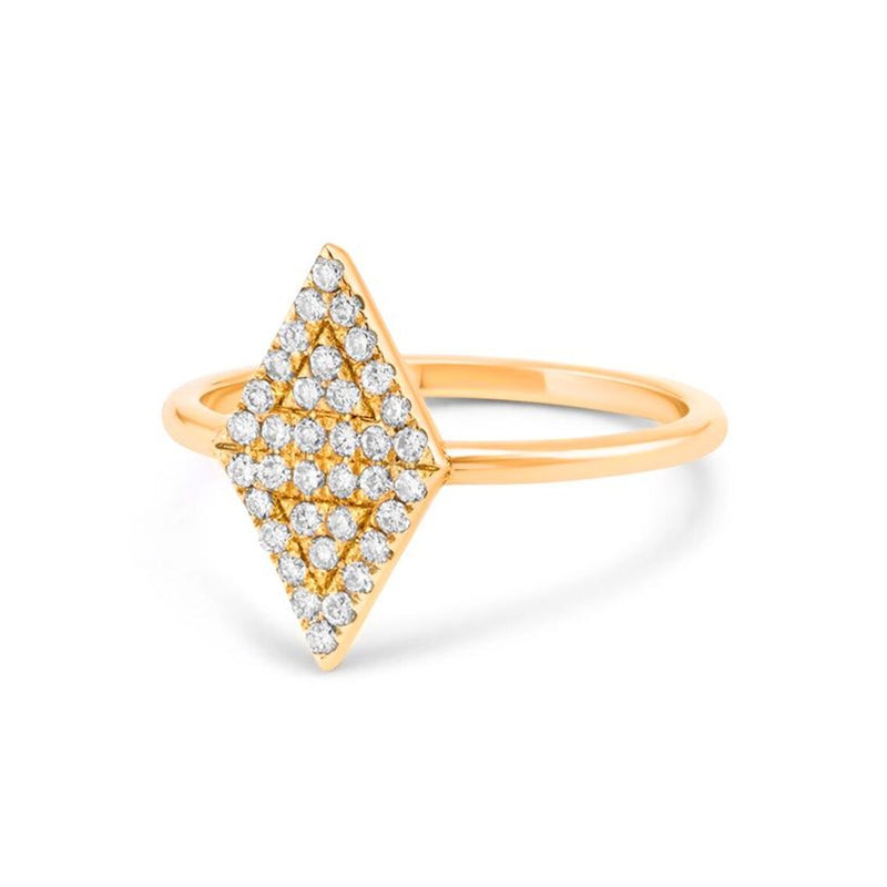 Triangle Shape Ring in Gold with Diamonds