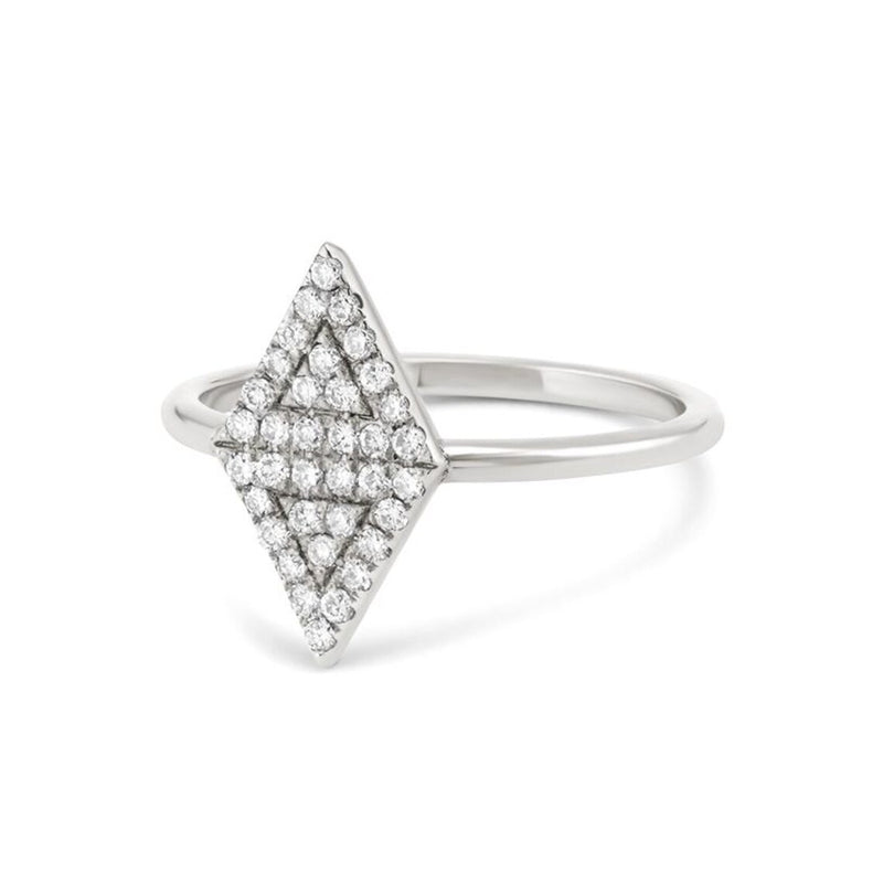 Triangle Shape Ring in Gold with Diamonds