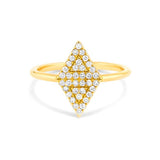 Triangle Shape Ring in Gold with Diamonds