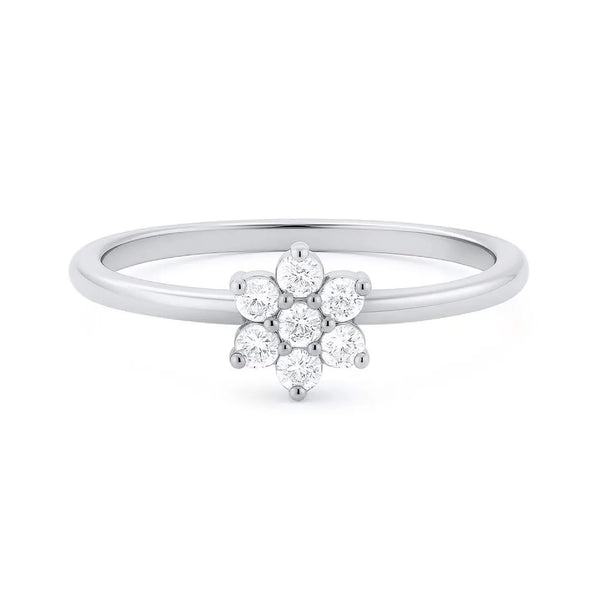 Floral Ring in Gold with Diamonds